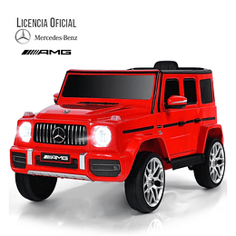 Auto a Batería Jeep G63 Con Licencia Mercedes 12V Rojo
