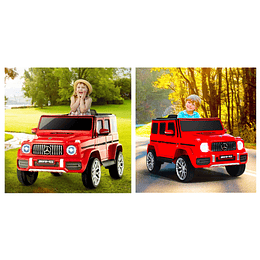 Auto a Batería Jeep G63 Con Licencia Mercedes 12V Rojo