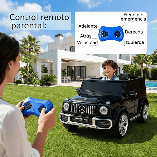 Auto a Batería Jeep G63 Con Licencia Mercedes 12V Negro