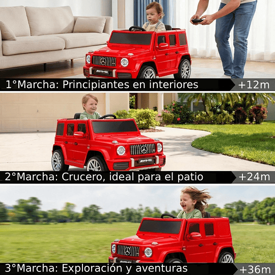Retiro Express - Auto a Batería Jeep G63 Con Licencia Mercedes 12V Rojo