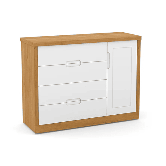 Comoda Tutto Con Puerta Blanca Caramelo