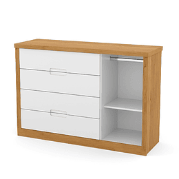 Comoda Tutto Con Puerta Blanca Caramelo