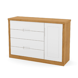 Comoda Tutto Con Puerta Blanca Caramelo