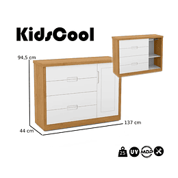 Comoda Tutto Con Puerta Blanca Caramelo