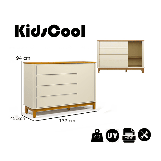 Comoda Flow Puerta Beige Eco Wood