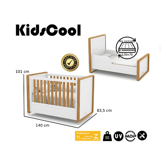 Cuna Tutto 2 Funciones Blanco Caramelo