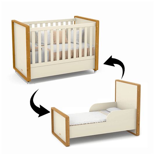 Cuna Tutto 2 Funciones Beige Caramelo