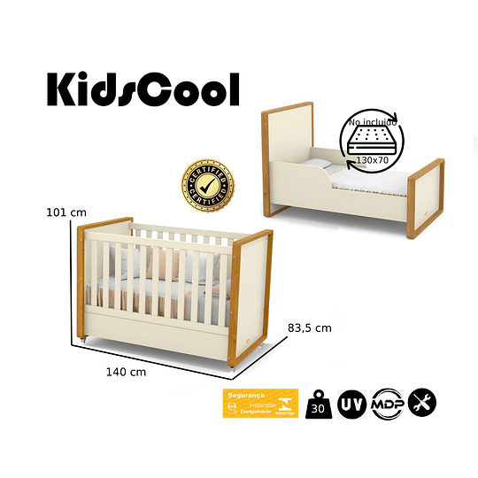 Cuna Tutto 2 Funciones Beige Caramelo