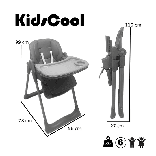 Silla De Comer Paris Gris 5 en 1 - Retiro Express