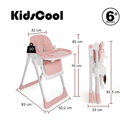 Silla De Comer Vancouver Rosada 5 En 1 - Retiro Express