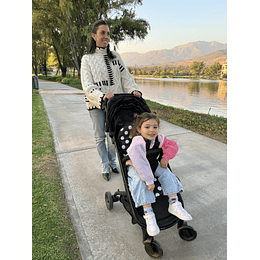 Coche Ultra Compacto Mimo Negro Lunares - Retiro Express