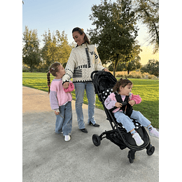 Coche Ultra Compacto Mimo Negro Lunares - Retiro Express