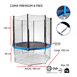 Cama Elástica 6 pies Premium - Retiro Express