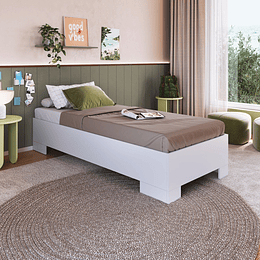 Cama Individual Xangai 190x90 Blanco 