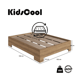 Cama 2pl Xangai 190x150  Miel