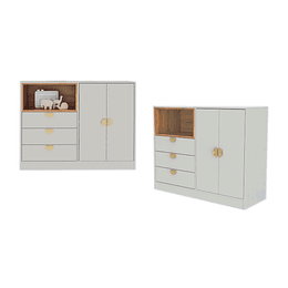Comoda 2 Puertas y 3 Cajones Cariño Arena 