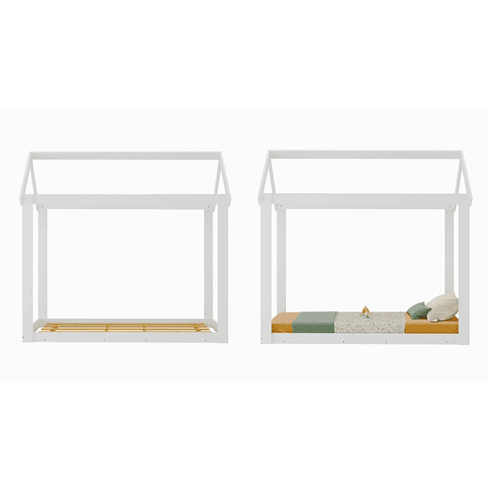 Cama Casita Montessori Cariño Blanca