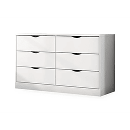Comoda 6 Cajones Pisa Blanco