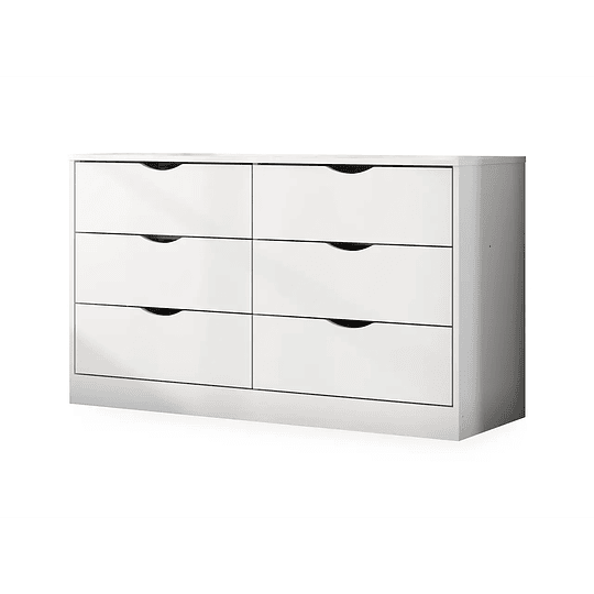 Comoda 6 Cajones Pisa Blanco