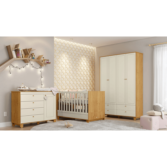 Cuna Madera New Zupi Blanca Caramelo - Retiro Express