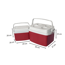 Set cooler Camp 2 piezas rojo 12L Y 5L
