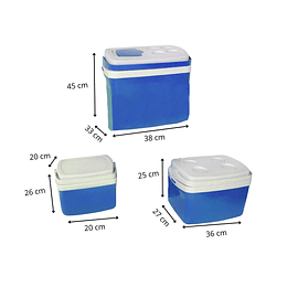 Set cooler Camp 3 piezas azul 32L, 12L Y 5L