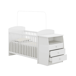 Cuna con Mudador Bambini Blanco+Colchon Cuna Baby Box 130x60