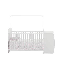 Cuna con Mudador Bambini Rosado+Colchon Cuna Baby Box 130x60