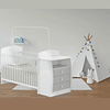 Cuna con Mudador Bambini Gris+Colchon Cuna Baby Box 130x60