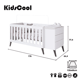 Cuna Con Cajonera Encanto Blanco+Colchon Cuna Baby Box 130x60