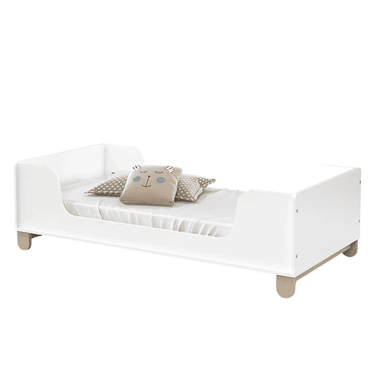 Cuna Madera New Zupi Blanca + Colchon Cuna Baby Box 130x70