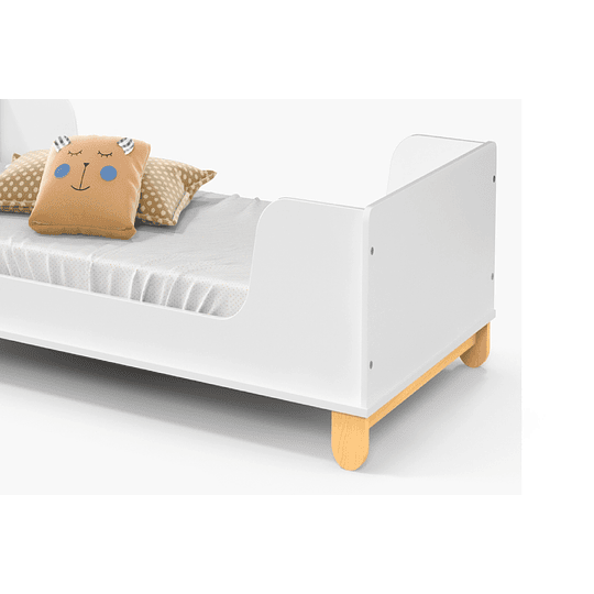Cuna Madera New Zupi Blanca + Colchon Cuna Baby Box 130x70