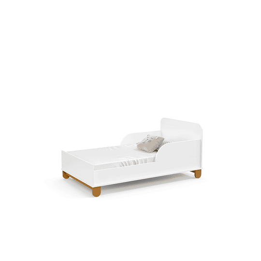 Cuna Madera New Zupi Blanca Caramelo + Colchon Cuna Baby Box 130x70