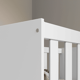 Cuna Madera New Zupi Blanca Caramelo + Colchon Cuna Baby Box 130x70