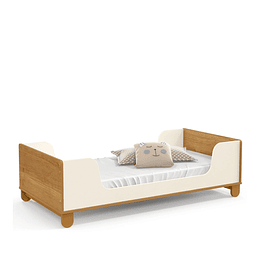 Mini Cama Zupi Blanca Caramelo + Colchon Cama Baby Box 150x70