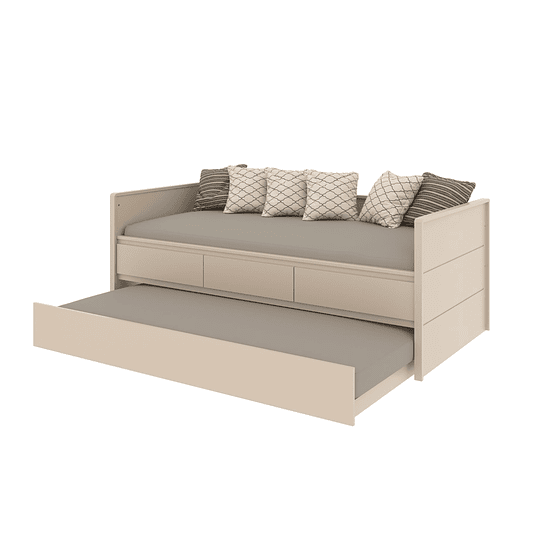 Cama Nido 3 Cajones Lais Perla - Preventa 10 de Febrero+ Colchon Cama Box 188x78 + Colchon Cama Box 188x88