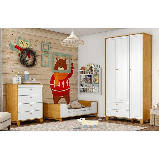 Mini Cama Zupi Blanca Caramelo + Colchon Cama Baby Box 150x70