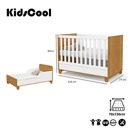 Mini Cama Zupi Blanca + Colchon Cama Baby Box 150x70