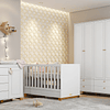 Cuna Madera New Zupi Blanca Caramelo + Colchon Cuna Baby Box 130x70