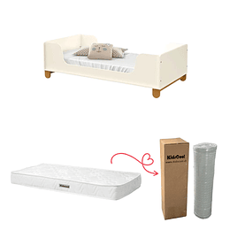 Mini Cama Zupi Beige + Colchon Cama Baby Box 150x70