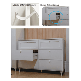 Comoda 6 Cajones Blanca