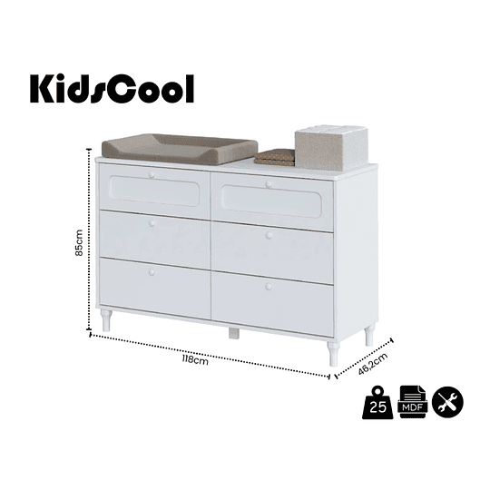 Comoda 6 Cajones Blanca