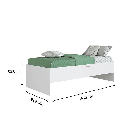 Cama con Baúl Israel Blanca 1 Plaza