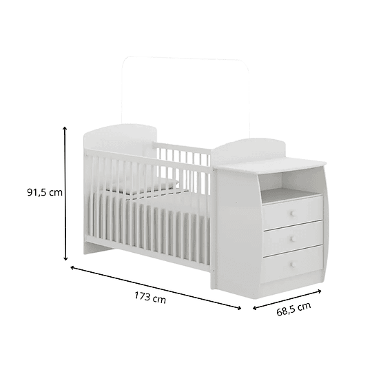 Cuna con Mudador Bambini Blanco