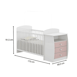 Cuna con Mudador Bambini Rosado
