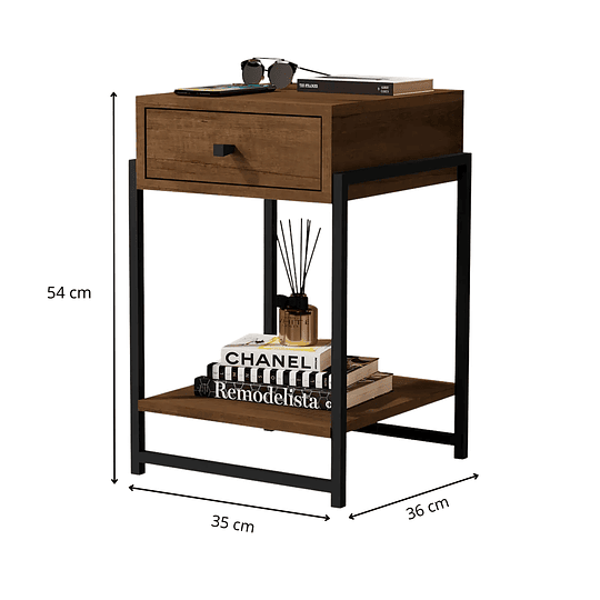 Velador industrial canela