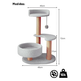 Rascador Blanco Para Gatos 3 Niveles