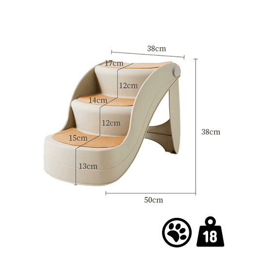 Escalera Plegable Para Mascota Café