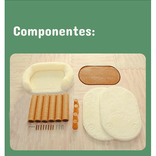 Rascador Cama Blanco Para Gato