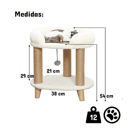 Rascador Cama Blanco Para Gato
